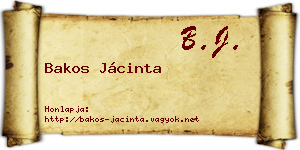 Bakos Jácinta névjegykártya